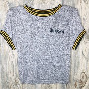 ‼️BRAND NEW ‼️ Grey Babygirl Crop Tee